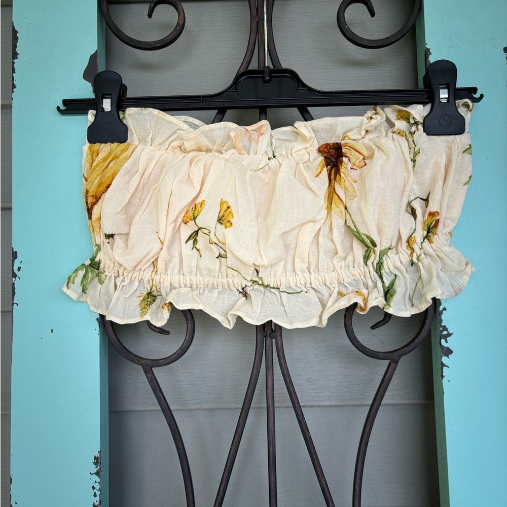 Cotton bralette mini bandeau top cotton sunflower summer